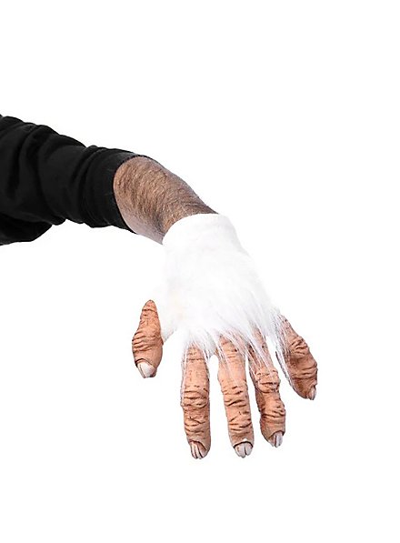 Gants blancs en forme de mains de singe 